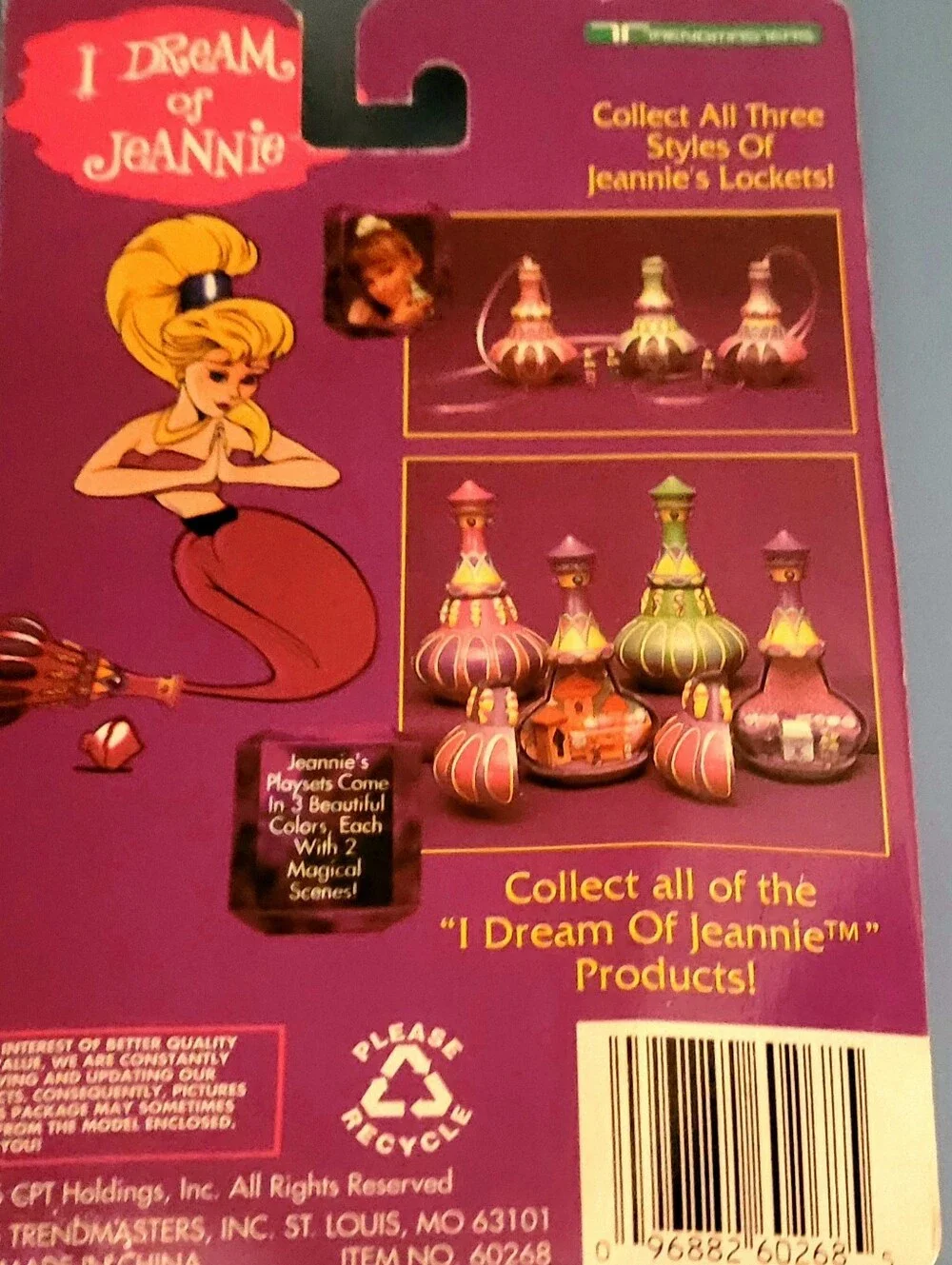 1996 Vintage Trendmasters - 'I Dream Of Jeannie' Purple Locket Mini Figure - NOS